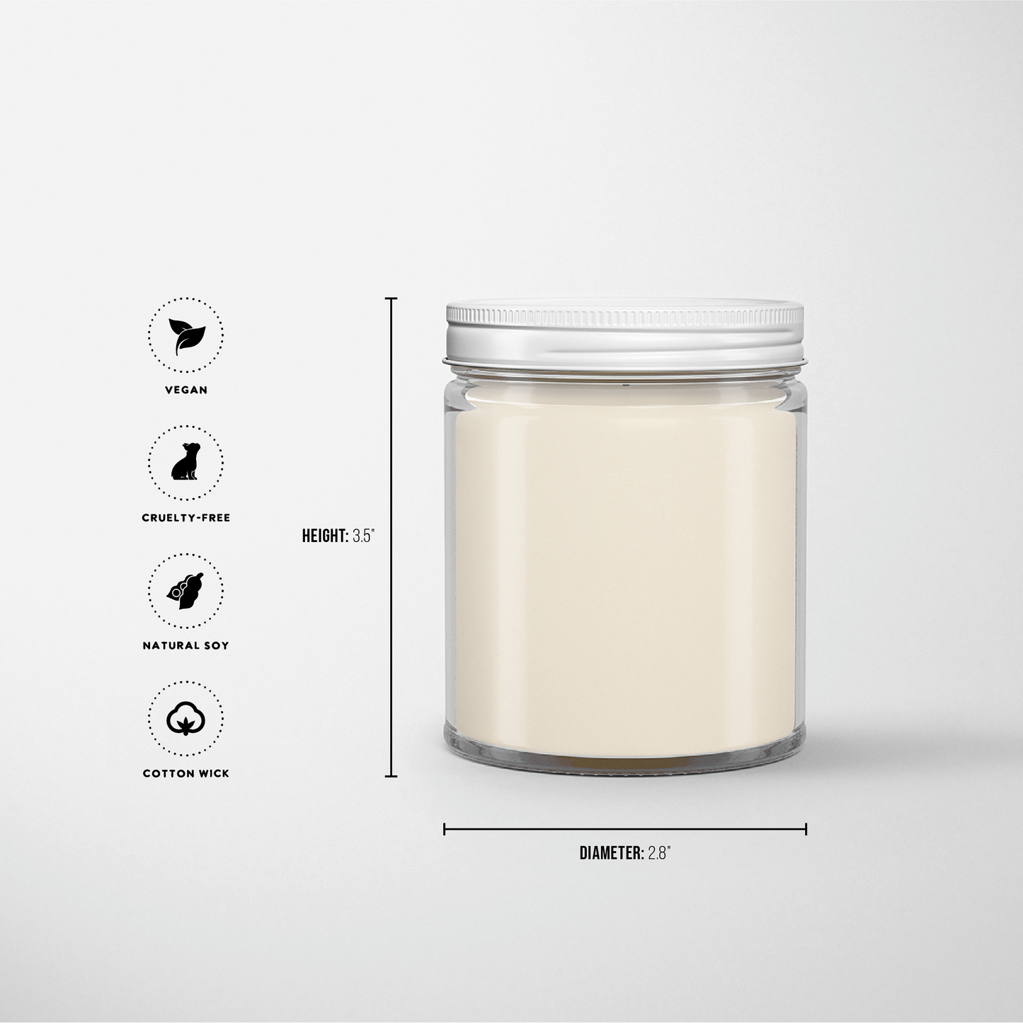 Clear Jar with White Lid