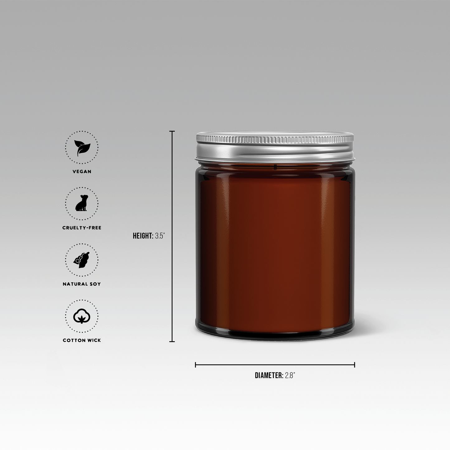 Amber Jar with Silver Lid