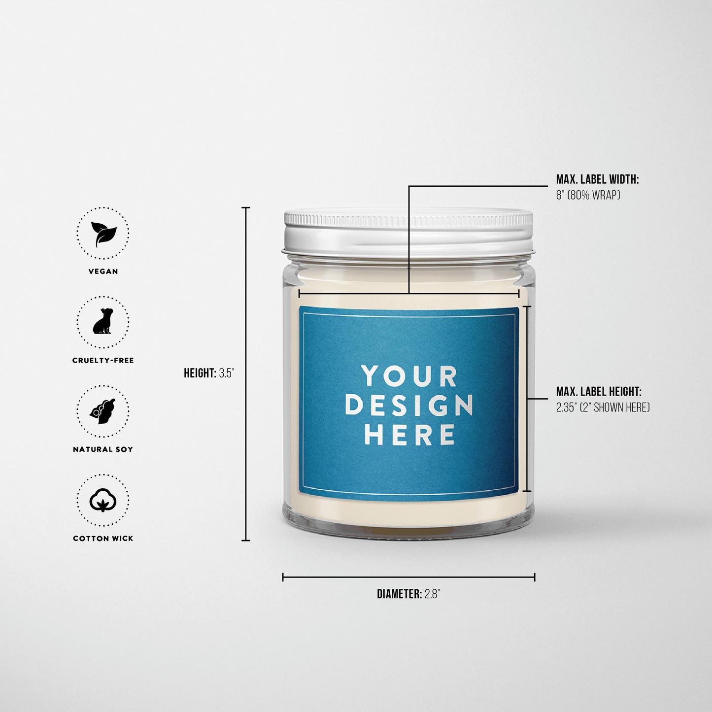 Clear Jar with White Lid