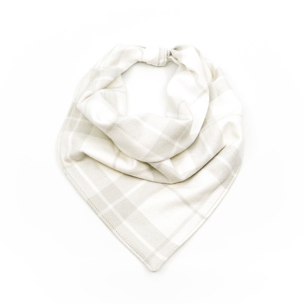 Oyster Flannel Dog Bandana