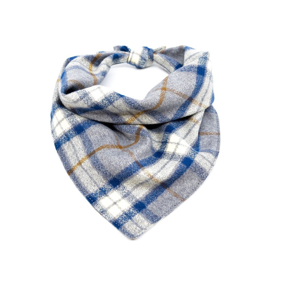 Pewter Flannel Dog Bandana
