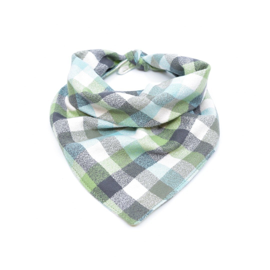 Seafoam Flannel Dog Bandana