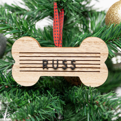 Wooden Bone Letterboard Ornament