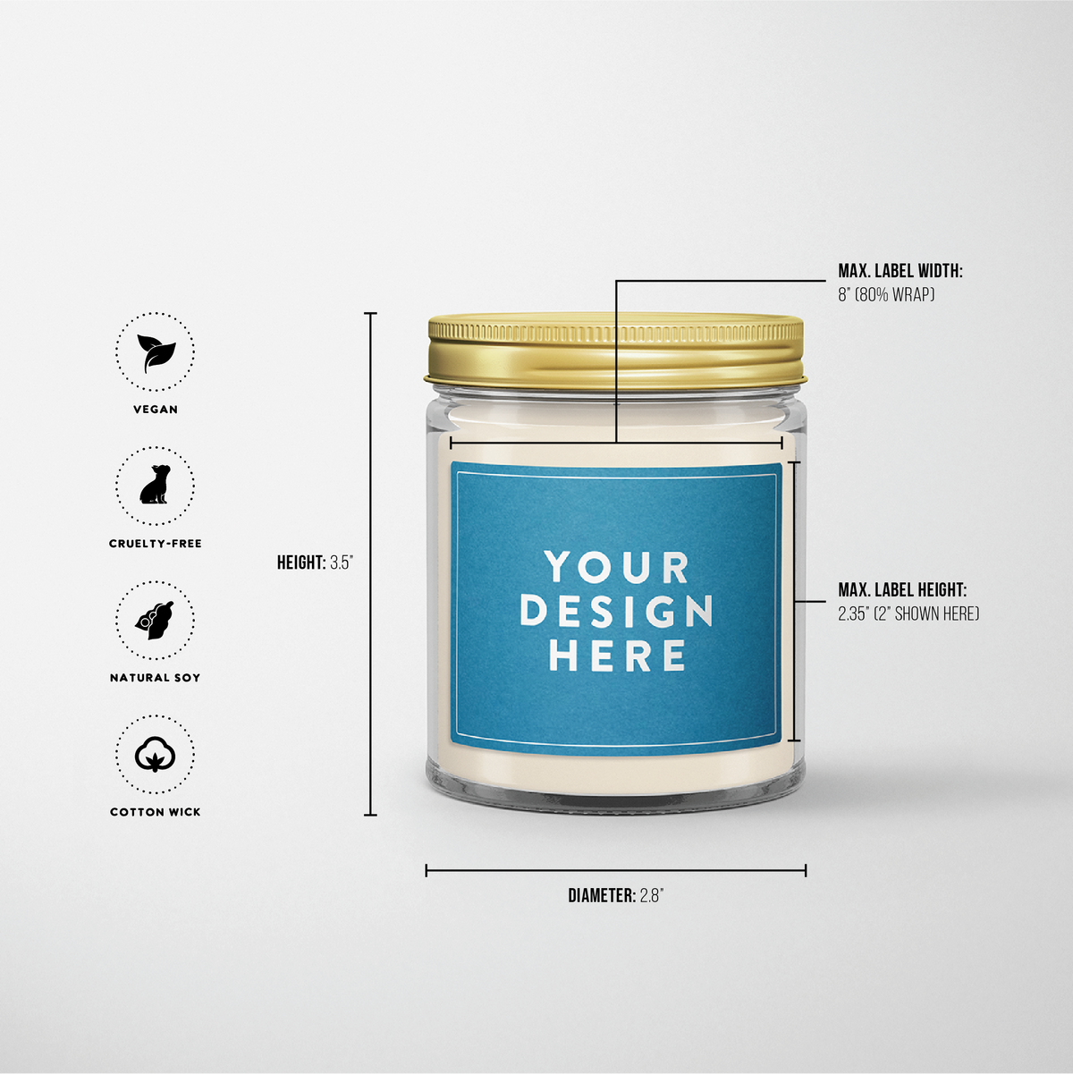 Clear Jar with Gold Lid – French Press Candle Co.