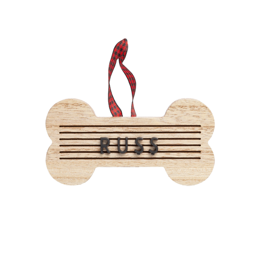 Wooden Bone Letterboard Ornament